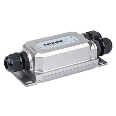 Afbeelding van Intellinet 561778, Fast Ethernet, Gigabit 10,100,1000 Mbit/s, IEEE 802.3, 802.3ab, 802.3af, 802.3at, 802.3u, Cat5e, Cat6, Cat6a, Zwart, Grijs, 100 m