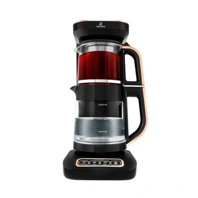 Afbeelding van Karaca Robotea Pro 4 in 1 Sprekende automatische theemaker Waterkoker Filterkoffiezetter 2500W Zwart/Koper