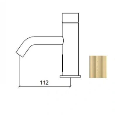 Afbeelding van Waterevolution Flow elektronische wastafelkraan infrarood op batterijen light gold T110EWGE
