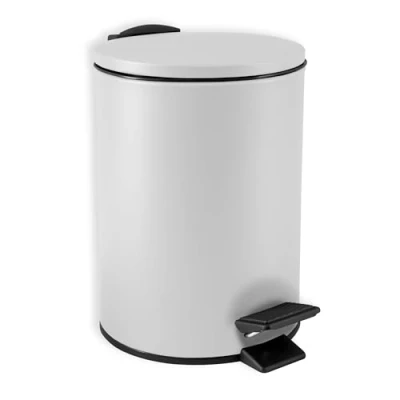 Afbeelding van Spirella Pedaalemmer Cannes wit 3 liter metaal L17 x H25 cm soft close toilet/badkamer