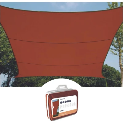Afbeelding van Perel Schaduwdoek, waterafstotend, 2 x 3 m, 160 g/m², polyester, rechthoek, terracotta
