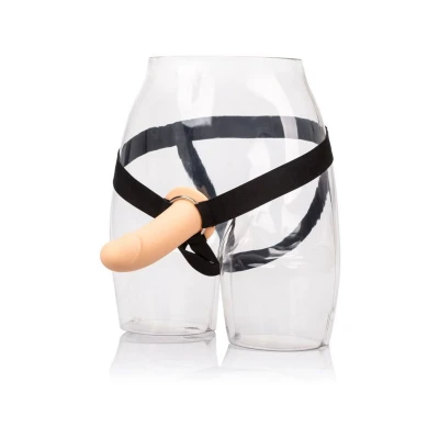 Afbeelding van California Exotics Strap on harnas met holle siliconen dildo Huidroze