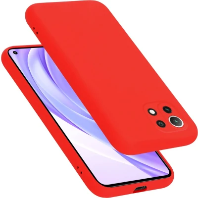 Afbeelding van Cadorabo Hoesje geschikt voor Xiaomi Mi 11 LITE (4G / 5G) NE in LIQUID ROOD Beschermhoes gemaakt van flexibel TPU silicone Case Cover