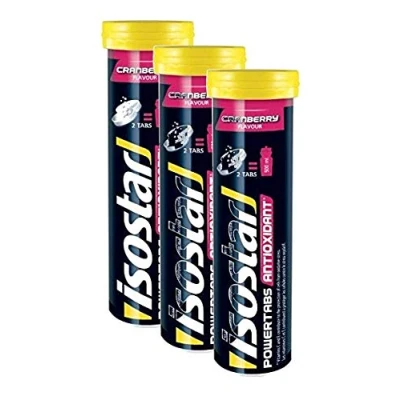 Afbeelding van Isostar Powertabs Isotone drank sportdrank voor intensieve training caloriearme isodrank cranberry 3 buizen