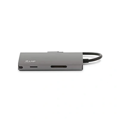 Afbeelding van LMP USB C Mini Dock 8 poorten met HDMI 3x 3.0 Ethernet SD/MicroSD oplaadkabel Space Grey