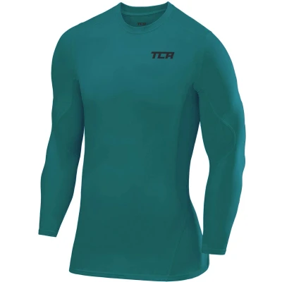 Afbeelding van TCA SuperThermal Compressieshirt voor heren, ademend, lange mouwen, sneldrogend, cadmiumgroen