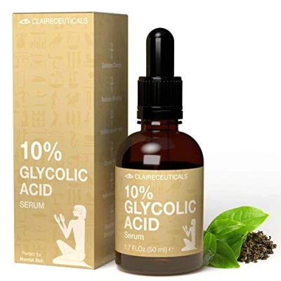 Afbeelding van Claireceuticals® glycolzuur serum 10% peeling en gladmakend collageen booster verstoort rimpels ouderdomsvlekken zonder parfum Made in Germany 50 ml