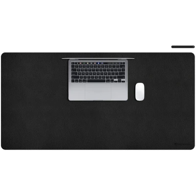 Afbeelding van iMoshion Bureau Onderlegger 120 x 60 cm Hoogwaardig kunstleer Accessoires Organizer Antislip Muismat XXL Inclusief draagriem Zwart