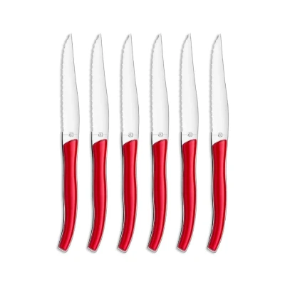 Afbeelding van Amefa Sky Lag 6 Steakmessen + messenblok Rood