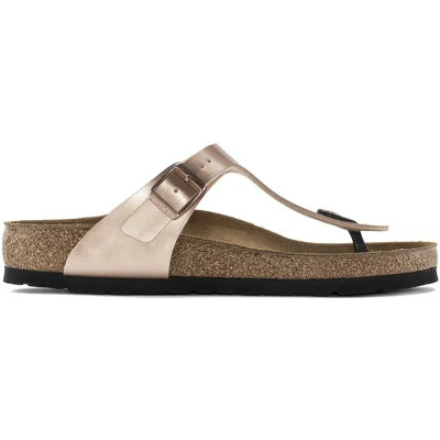 Afbeelding van Birkenstock Tieffussbett Teensandalen, Dames, Maat: 38, Copper Hoogwaardig imitatieleer