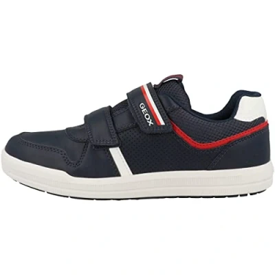 Image de Geox Garçon J Arzach Boy Basket, Bleu marine/rouge,24 EU