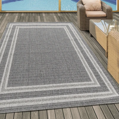 Afbeelding van Aruba Binnen &amp; Buiten Vloerkleed Laagpolig Grijs 240x340 cm