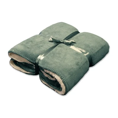 Afbeelding van Unique Living Coby Fleece polyester Plaid 130x160 cm Teal Green