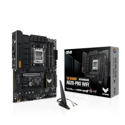 Image de ASUS TUF GAMING A620 PRO WIFI carte mère ATX Socket AM5 AMD Chipset USB 3.1 Gen 1, C 3.2 1 2.5 Gigabit LAN, Wi Fi 6, Bluetooth graphique embarquée (unité centrale requise) audio HD (8 canaux)
