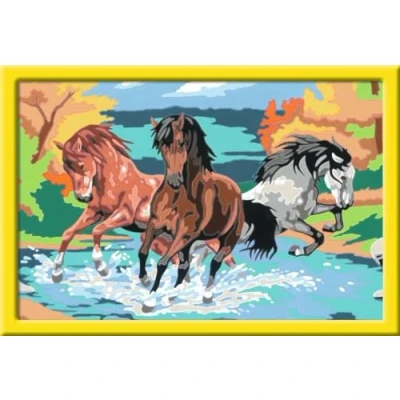 Afbeelding van Ravensburger Verven op Nummer 28492, Trotse Wilde Paarden, Meerkleurig