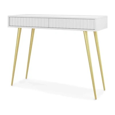 Afbeelding van Selsey Bello Kaptafel 104 cm Wit met gouden poten