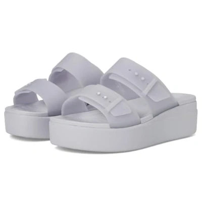 Afbeelding van Crocs Brooklyn Bucklefrostedlowwedge Damessandalen, Paarse maan, 41/42 EU