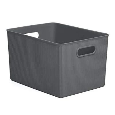 Image de TATAY Baobab Boîte de rangement en polypropylène sans BPA Gris anthracite 29,4 x 38,5 23 cm