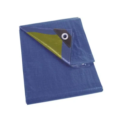 Afbeelding van Afdekzeil Perel 4 x m (Sterk, 110 gr/ m², Blauw/ kaki, Waterdicht)