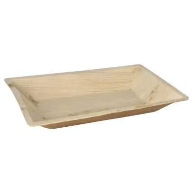 Afbeelding van Palmblad Servies Borden &quot;Pure&quot; Rechthoekig H 3 x 23 16cm Natuur