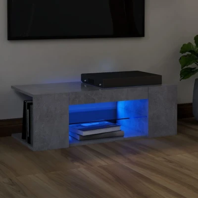 Afbeelding van Tv meubel met LED verlichting 90x39x30 cm betongrijs