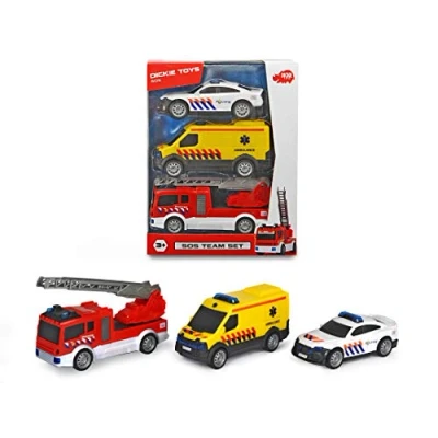Afbeelding van Dickie Toys SOS Team Set Nederlandse Reddingsdiensten Politie Brandweer Ambulance Vanaf 3 jaar Speelgoedvoertuig