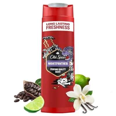 Afbeelding van Old Spice Nightpanther 3 in 1 douchegel en shampoo voor mannen, 400 ml, frisse langdurige geur, haar gezicht
