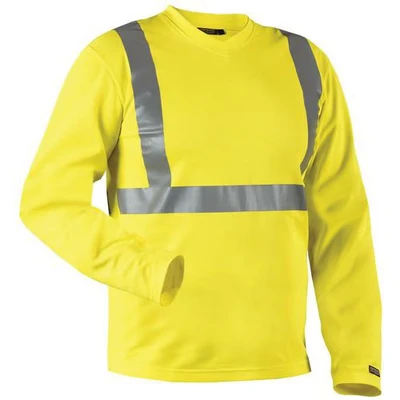 Image de T Shirt manches longues haute visibilité col en V anti odeur jaune