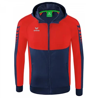 Afbeelding van Six Wings trainingsjack met capuchon new navy/rood / 152
