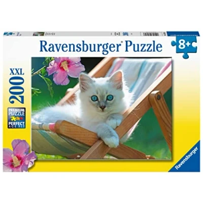 Image de Puzzle 200 pièces Ravensburger Chaton Blanc
