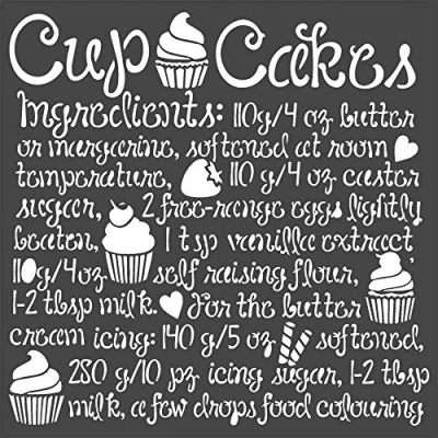Afbeelding van Stamperia Thick Stencil 18x18cm Cupcake (KSTDQ60) (DISCONTINUED)