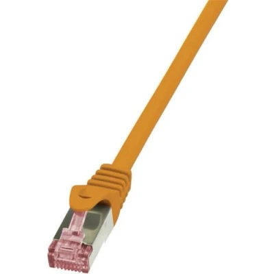 Afbeelding van LogiLink CQ2078S RJ45 Netwerkkabel, patchkabel CAT 6 S/FTP 5.00 m Oranje Vlambestendig, Snagless 1 stuk(s)