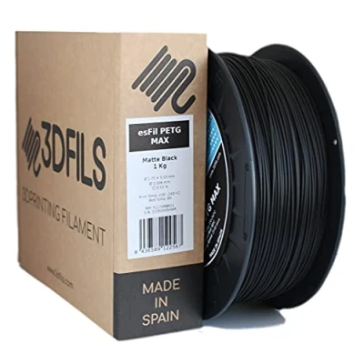 Afbeelding van 3DFILS PETG filament mat zwart voor 3D printen (1,75 mm/1 kg, zwart)