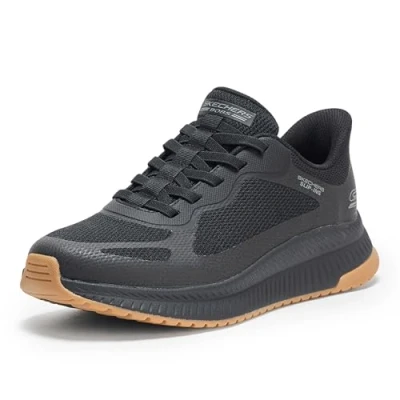 Afbeelding van Skechers Slip ins: Bob Sport Squad heren sneakers zwart bruin Maat 44 Extra comfort Memory Foam