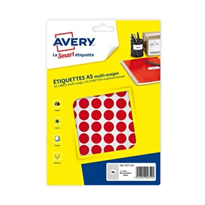 Afbeelding van Etiket papier ∅15mm rood