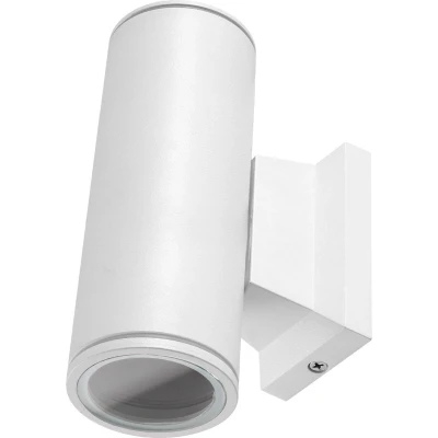 Afbeelding van Buitenlamp rond wit dubbele GU10 lampvoet voor twee spots waterdicht IP65