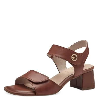 Afbeelding van Tamaris Comfort Sandalen, Dames, Maat: 37, Cognac nappa Leer