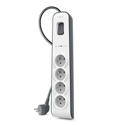 Afbeelding van Belkin BSV400ca2M 4AC outlet(s) 2m Zwart, Wit Overspanningsbeveiliging