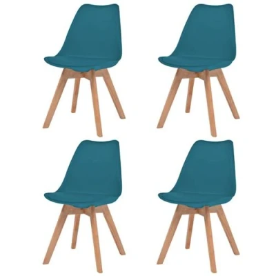 Afbeelding van Eetkamerstoelen 4 st kunststof turquoise