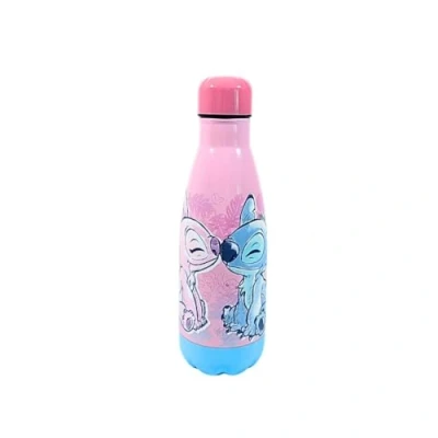 Afbeelding van My sweety pop Drinkfles roestvrij staal kinderen volwassenen tieners maaltijd 22,5 cm 500 ml hydratatie cadeau idee Stitch en engel roze/blauw