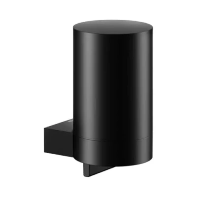 Afbeelding van KEUCO Lotion dispenser metaal en kristalglas, zwart mat, inhoud navulbaar ca. 180 ml, zeepdispenser voor badkamer gastentoilet, wandmontage, Plan Black Selection