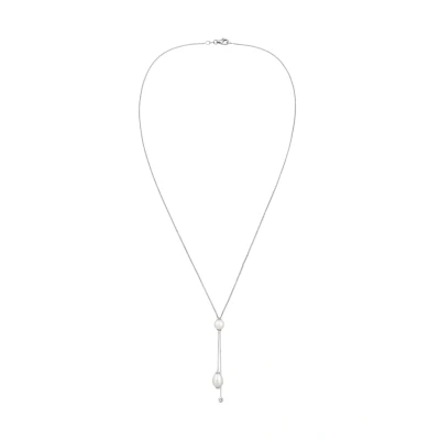 Afbeelding van Elli Halsketting Y Halskette Synthetische Perle Kristalle Weiß 925 Sterling Silber