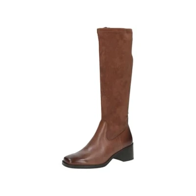 Afbeelding van Caprice Elegante Laarzen, Dames, Maat: 38, Cognac comb Leer en textiel