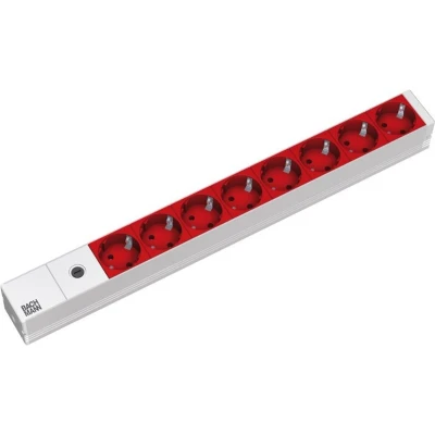 Afbeelding van C14 stekkerdoos Bachmann (8 x Schuko, stekker, Rood/Wit)