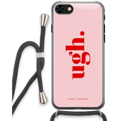 Afbeelding van Case Company® hoesje met Koord geschikt voor iPhone 8 Ugh Telefoonhoesje Zwart Extra Bescherming aan alle Kanten en Over de Schermrand