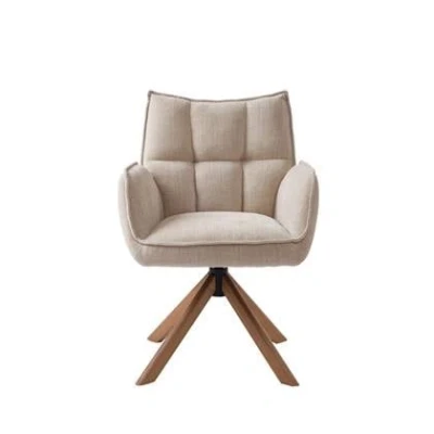 Afbeelding van Giga Living Eetkamerstoel Marilla Linnen/Eikenhout 59x65x86cm Set van 2