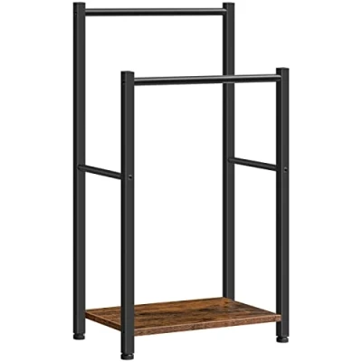 Afbeelding van HOOBRO Handdoekenrek, handdoekhouder, 2 stangen, ladder, voor badhanddoeken, kleding, dekens, kranten, ruimtebesparend, stabiel, industriële stijl EBF02LB01