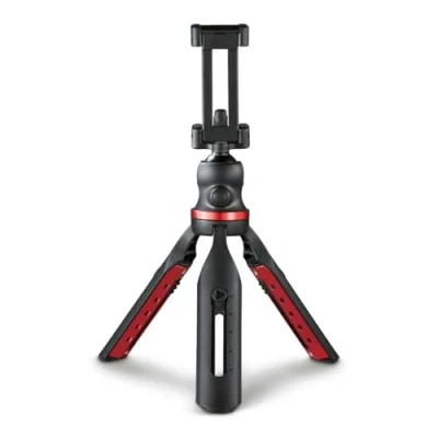 Afbeelding van Hama Solid Tafelstatief 1/4 inch Werkhoogte: 16 19 cm Zwart Kogelkop, Waterpas, Incl. smartphonehouder