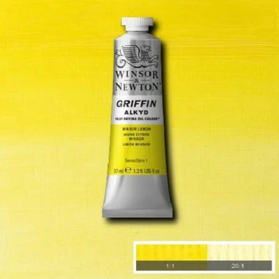 Afbeelding van Winsor &amp; Newton Griffin Alkyd Olieverf 37ML Lemon 722