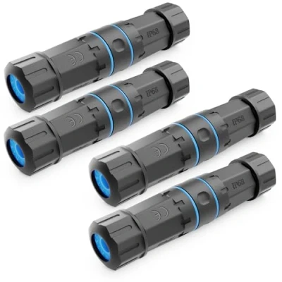 Afbeelding van deleyCON 4 stuks CAT6 STP Netwerkkabel Installatiekabel LAN DSL Outdoor IP68 Stofdicht Verlengkabel Ethernet Tuin Zwart